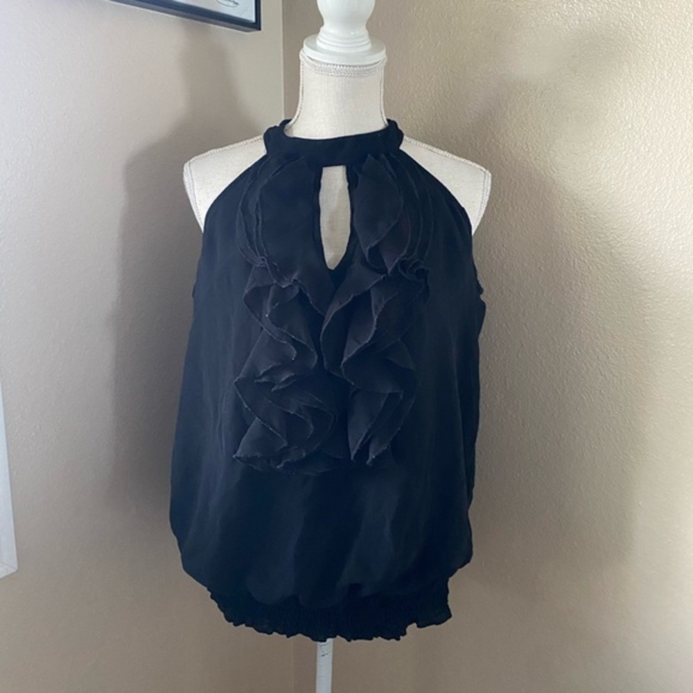 Torrid black ruffled halter tank, Sz. 0X